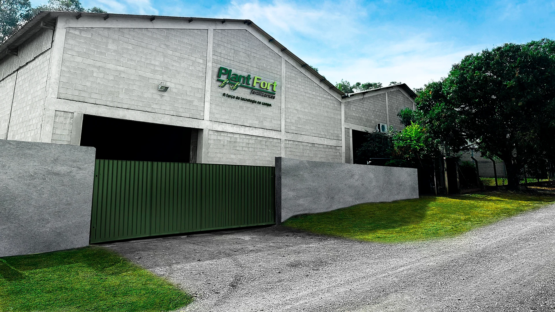 Fachada real da empresa Plant Fort